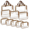 10 PCS Clear Travel Bags for Toiletries (Coffee)