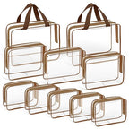10 PCS Clear Travel Bags for Toiletries (Coffee)