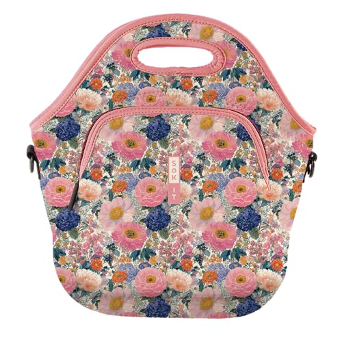 LunchTote Zippered Bag Insulated Neoprene Caddy (Garden Gossip / X-Large 6.5 Quart Lunch Tote)