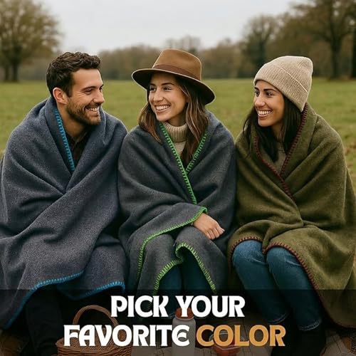 JMR Wool Camping Blanket 10 (Olive Green / 62x84 - 10 Pack)