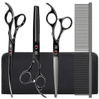 Dog Grooming Scissors Kit with Safety Round Tips (Professional Set 5 in 1)