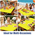 2 Pack Rectangle Spandex Fitted Table Cloth (Light Yellow / 48" x 30" (Rectangular))