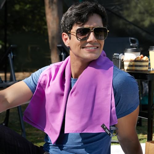 Microfiber Towel Quick Dry Camping & Travel & Gym Towel. Compact (Purple / 24.00" x 12.00")