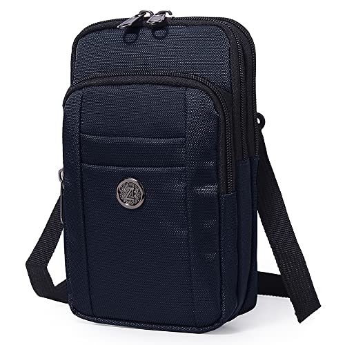Senient Wolf Waterproof Nylon Multifunctional Phone Crossbody Bag (Navy blue)