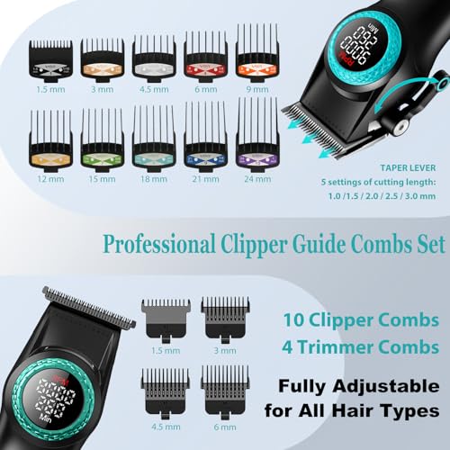 001 & 977 Hair Clipper and Trimmer Set for Men (001+977 2 in 1 Black)