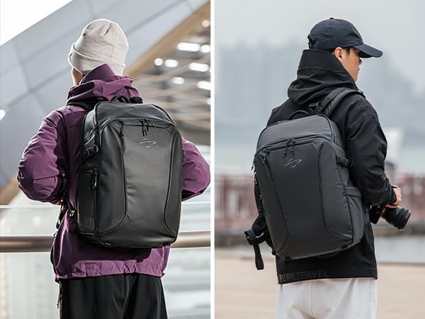 Camera Backpack for Photographer Expandable Waterproof Camera Bag for DSLR (Black)