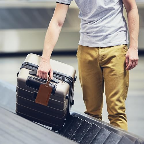 8 Pack Luggage Tags for Suitcases Airplane Travel Essentials (Brown)