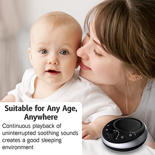 Sound Machine Loud White Noise Machine Nonstop Brown Noise Sleep Machine 30 Soothing Sounds for Baby Kids Adults Pink Noise Sounds Machine 36 (Black)