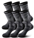Men 6 Pack Athletic Compression Crew Socks for Running Gym Sports (5-6 / Black 8424)