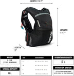 USWE Rush 8L Bike Hydration Vest, Adjustable Chest Straps Running Hydration Vest - Image 2