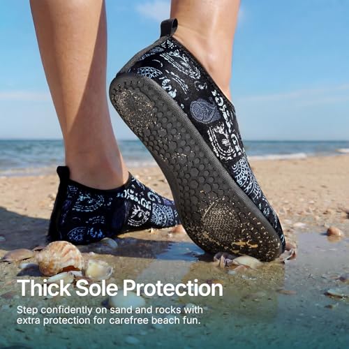 Water Shoes for Women Men Quick (8.5-9.5 Women/7.5-8.5 Men / N-paisley Pattern)