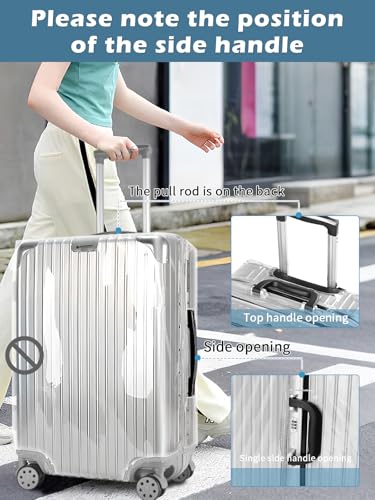 Upgraded Zippered Clear PVC Suitcase Cover 26 Inch (26inch / 70%clear 30%grey)