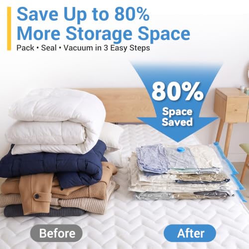 80% Space Saver Vacuum Storage Bags with Hand Pump
