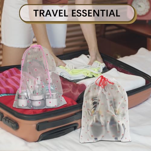 8PCS Travel Shoe Bags with Rope for Men and Women Large Shoes Pouch Organizers (Flower Pattern)