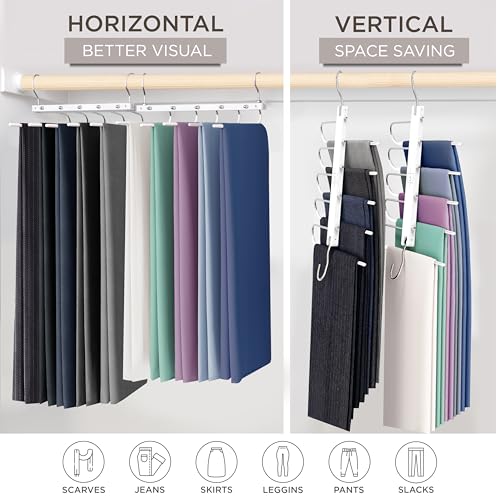 Pants Hangers Space Saving (White / 4 Pack)