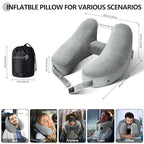 Travel Neck Pillow for Airplane Pillow Comfortably Supports Head (Grey)