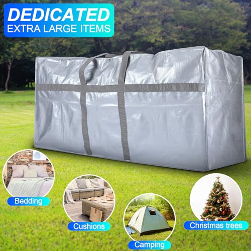 4 Pcs 176 Gallon Extra Large Moving Bags Heavy Duty Storage Bag (176 Gallon / Silver)