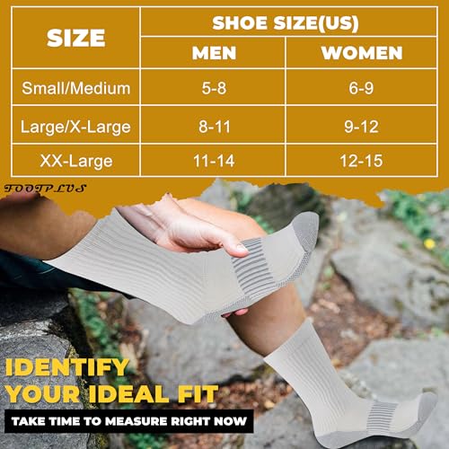 6 Pairs Hiking Running Copper Socks Men (Large-X-Large / 01# 6 Pairs- White Crew)