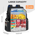 Backpack Cooler Insulated Waterproof Leakproof Lunch Bag 36 Cans (Black - 36 Cans)