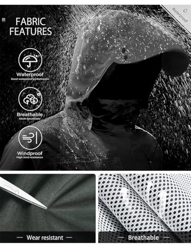 Rain Suit Waterproof Breathable Lightweight 2 (XX-Large / Grey Green)