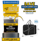 For Spirit Airlines Personal Item Bag 18x14x8 Foldable Travel Duffel Bag Packable Duffle for Traveling Carry on Luggage for Women and Men 30L (Black / 30L)