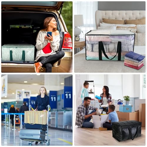 4 Pack Oversized Moving Bags with Reinforced Handles (4-Pack / Antique Folidage)