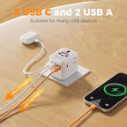 Universal Travel Adapter (White orange)