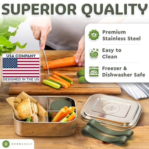 Stainless Steel Bento Box + Condiment Container (Sage / 27oz / 800ml)