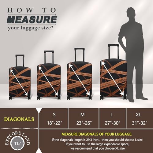 Luggage Cover Fits 23 (M / Gold Fragile)