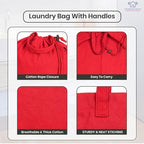 LFH Home Cotton Rich Large Premium Canvas Laundry Bag (28"x36" (Pack of 1) / Red)