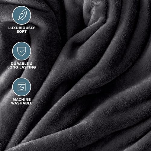 Fleece Blanket Luxury Microplush (Full/Queen / 04 - Forged Iron Grey)