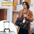 12 Pack Luggage Tags Faux Leather for Suitcases Travel Bag Labels with Protection Cover ID (Ivory)