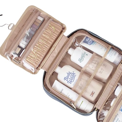 Travel Toiletry Bag for women (Large / Aegean-Blue)