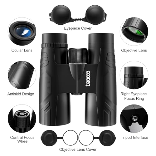 12x50 High Powered Binoculars for Adults (Black)