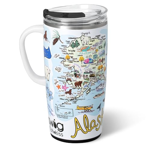 22oz Insulated Travel Mug with Handle & Lid (Alabama / 22 Ounces)