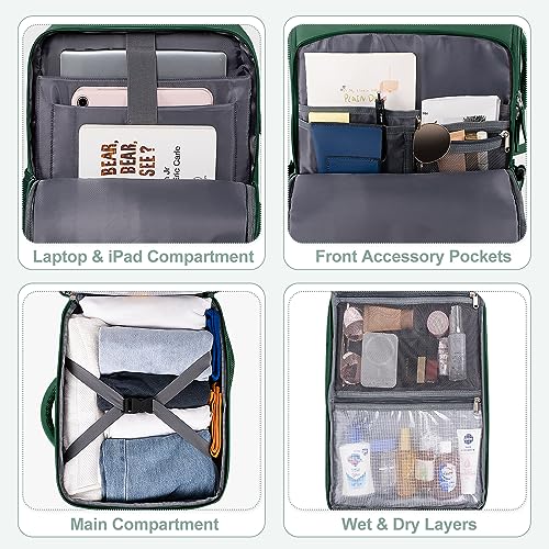 Travel laptop Backpack for Women (Green / Large)