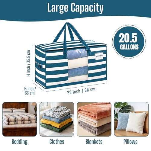 Moving Bags Wide Open Top (Classic Navy Stripe / 10 Pack)