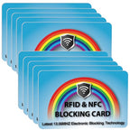 10 Pack RFID Blocking Card for Credit Debit ID Card (Rainbow)