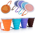 Silicone Collapsible Travel Cup (4 Pack-Orange-Blue-Coffee-Purple)