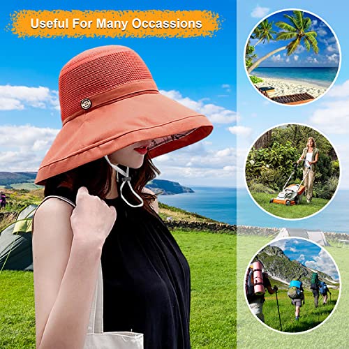 Women Summer Wide Brim Sun Hat Bucket Fishing Hats UV Protection (One Size / M9163-jvse)