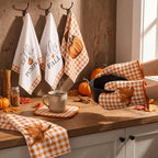 10 Pcs Fall Thanksgiving Pumpkin Kitchen Decor Set (Yellow / Autumn Pumpkin)