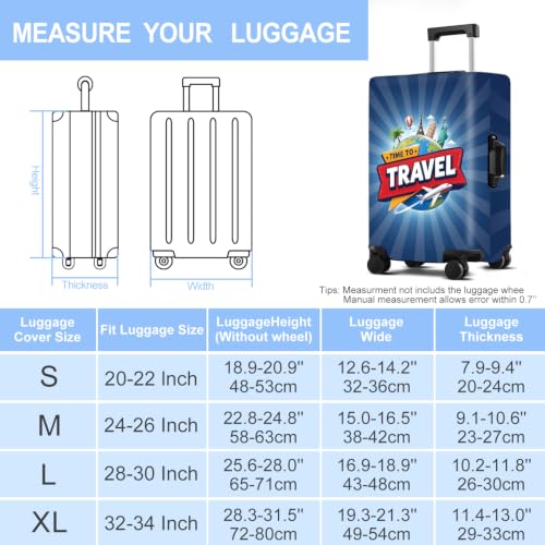 Travel Badge Luggage Cover Washable Suitcase Protector Anti (Travel Badge / XL(32-34inch suitcase))