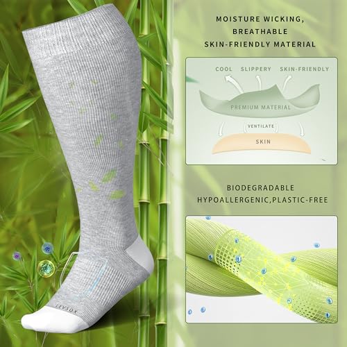 Plus Size Compression Socks for Women&Men Wide Calf 15 (3 Pair-black/White/Grey / 3X-Large)