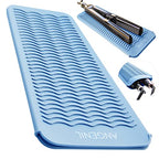 Heat Resistant Silicone Mat Pad Pouch For Travel Curling Iron Wand (Blue)