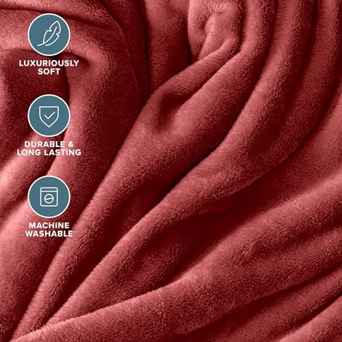 Fleece Blanket Luxury Microplush (Twin/Twin XL / 24 - Rosewood)