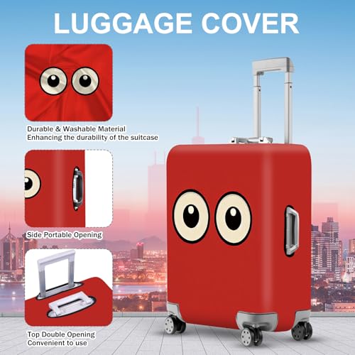 Funny Cartoon Eyes Luggage Cover (#1 / S(fits 20-22inch suitcase))
