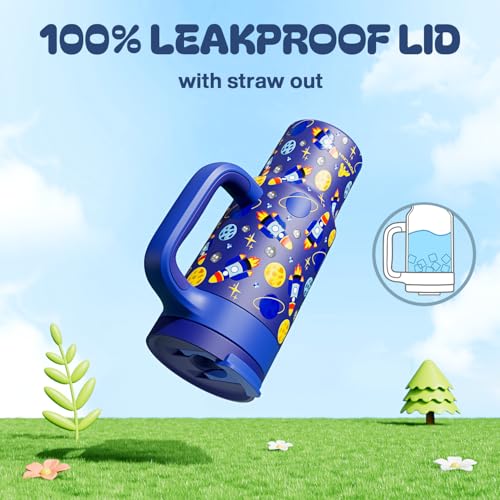 24 oz Stainless Steel Tumbler for Children (Space Rocket / 24 Ounces)