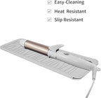 Heat Resistant Travel Mat Pouch for Hair Straighteners, Crimping Irons, Curling Wands, Flat Irons and Hair Styling Tools (1 Pack, Gray)