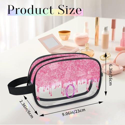 Customized Travel Makeup Toiletry Bag (Pink C)