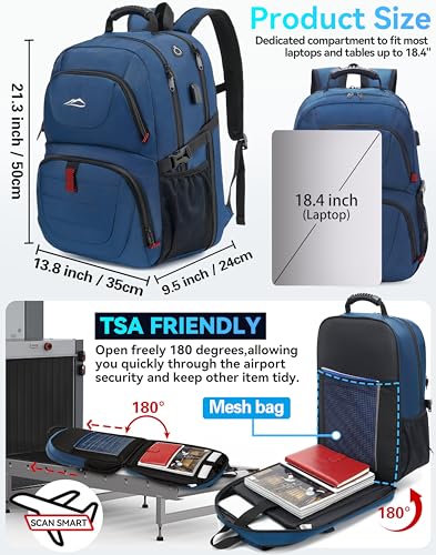 Travel Backpack (18.4 Inch / Blue)